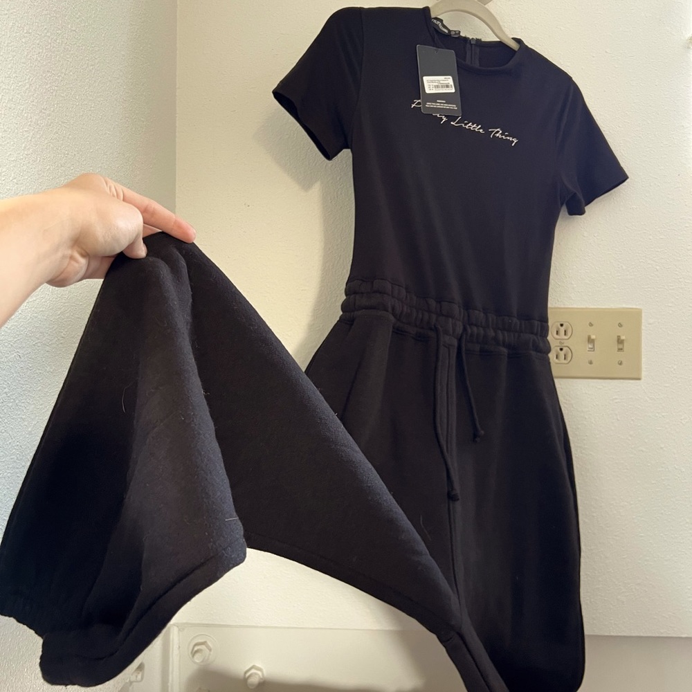 Pretty Little Thing Black Sweatpants jumpsuit